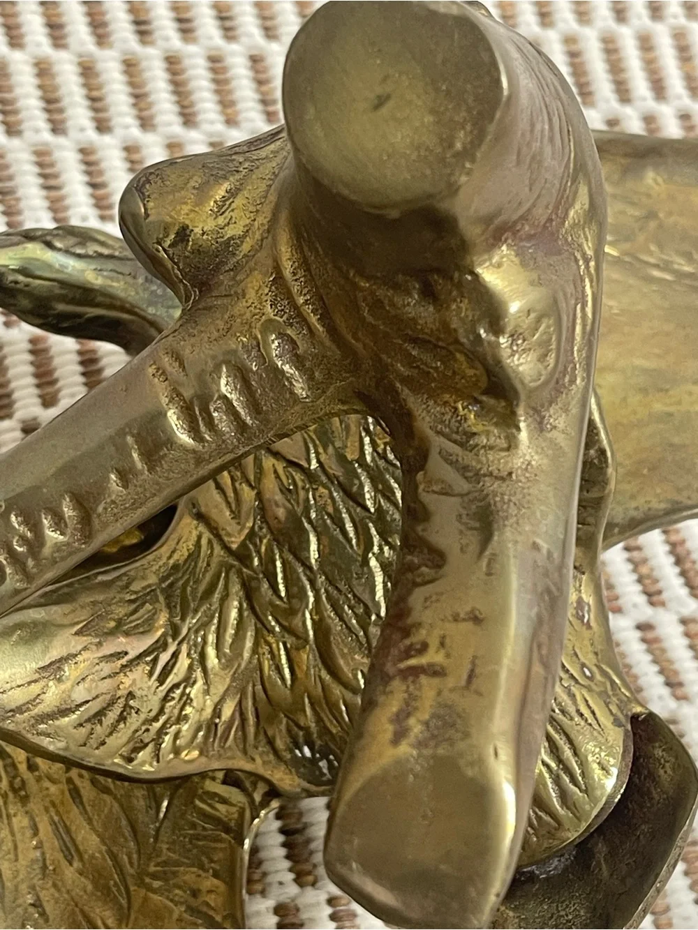 Brass Eagle Sculpture - Antique Finish Gold Tone Home Accent